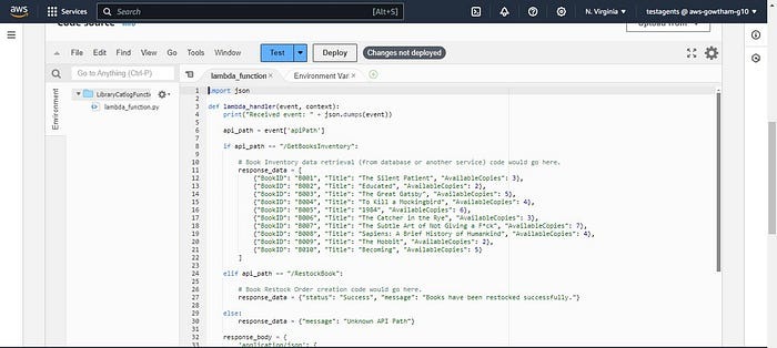  Lambda function code